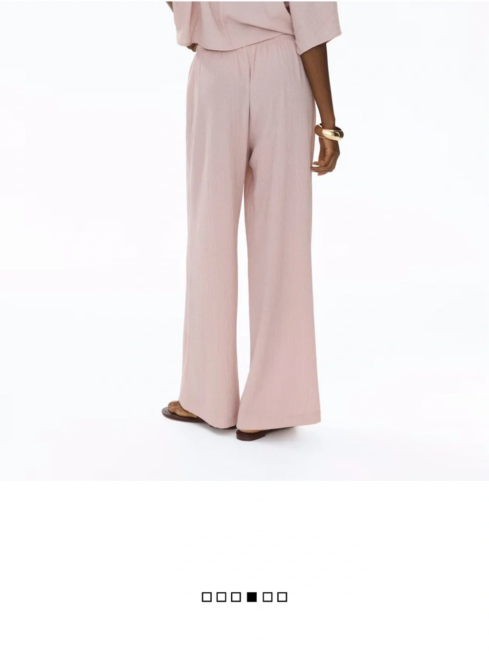 H&M NWT 2 piece SET dusty pink textured Relaxed Wide-Leg Pants & oversized top